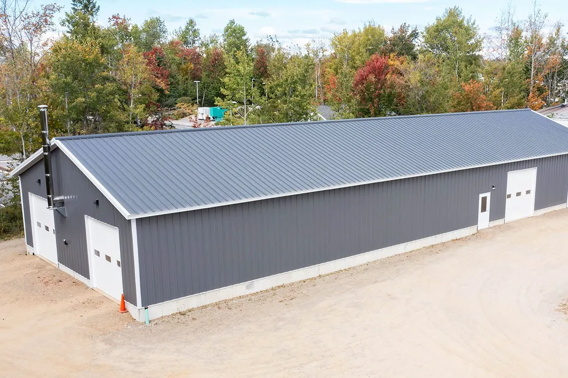 Commercial storage building with drive-in doors